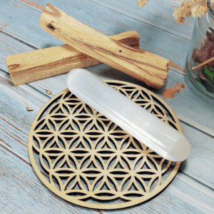 Kit Bâton de Massage en Sélénite et Palo Santo - Purification et Bien-être