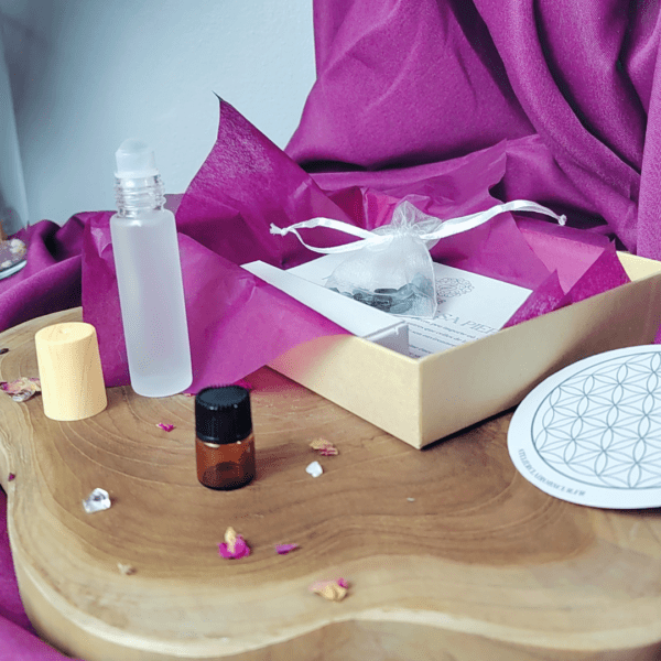Kit DIY Roll-On Racines Profondes - Pierres naturelles et huile essentielle de Vétiver pour l'énergie et l'enracinement. lithothérapies. pierres naturelles.