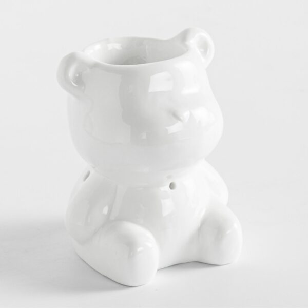 Brûle-parfum Teddy en céramique laquée blanche, design élégant et plein de douceur pour une ambiance zen