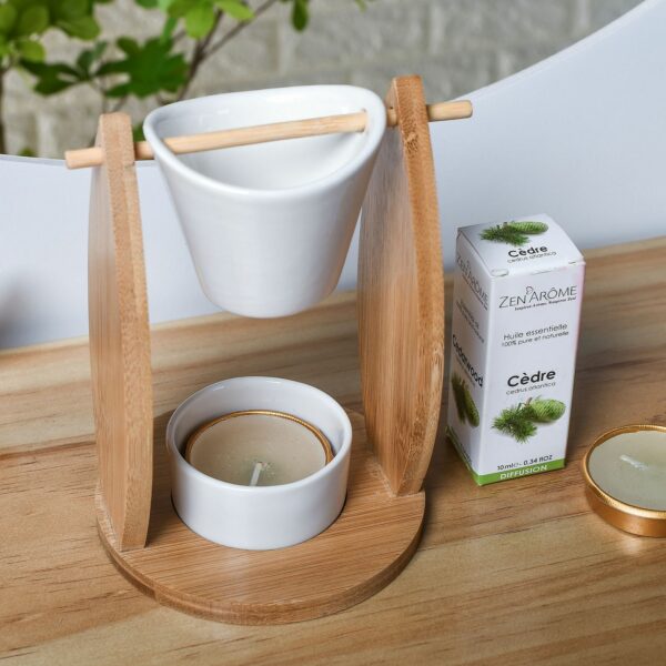 Brûle-parfum Voile en céramique, design élégant pour une ambiance sereine et raffinée.