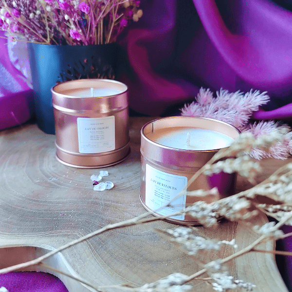 Bougie Lait de Velours avec parfum de confiture de lait, pour une ambiance cosy.